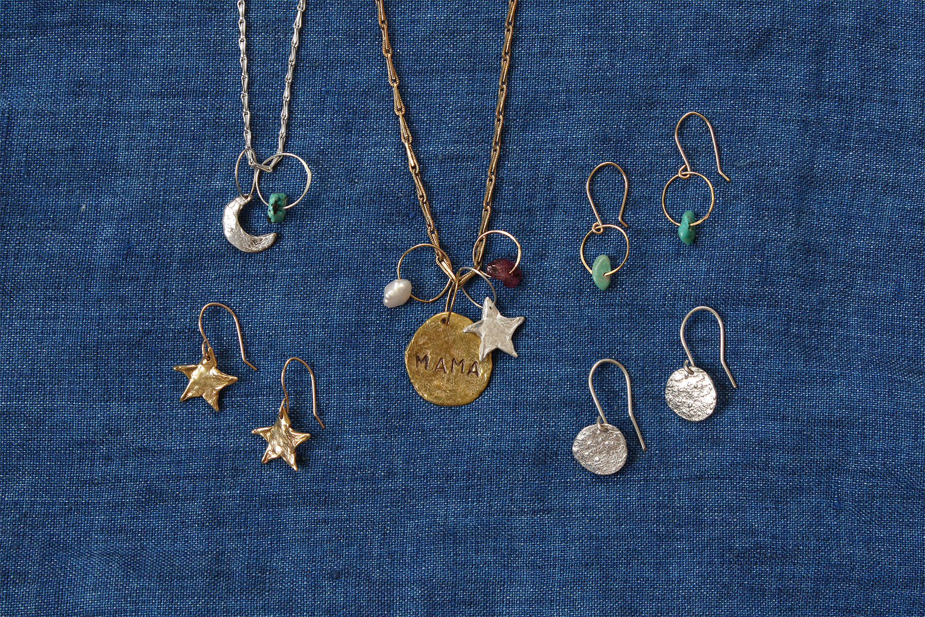 Emilie Shapiro Jewelry birthstone collection of necklaces and earrings