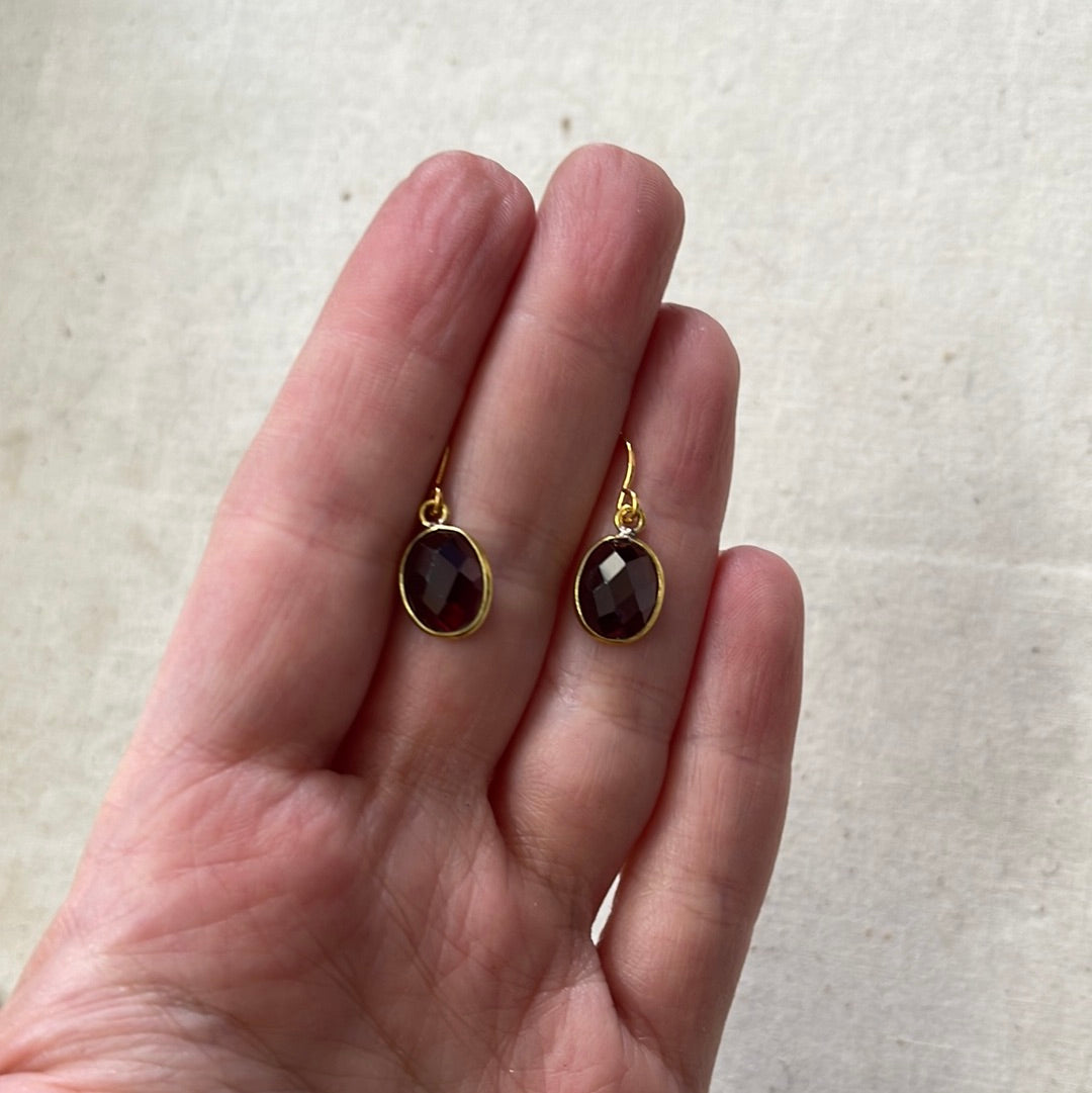 Garnet rose cut earrings