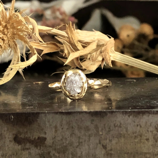 Rough Diamond Solitaire Ring