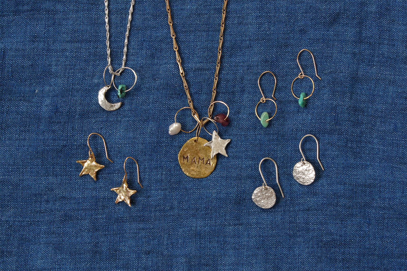 Emilie Shapiro Jewelry birthstone collection of necklaces and earrings