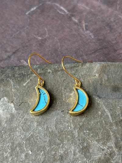 Turquoise Moon Earrings