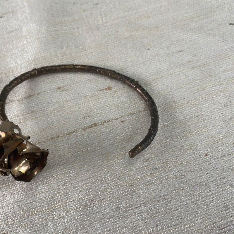Brass Flower Cuff