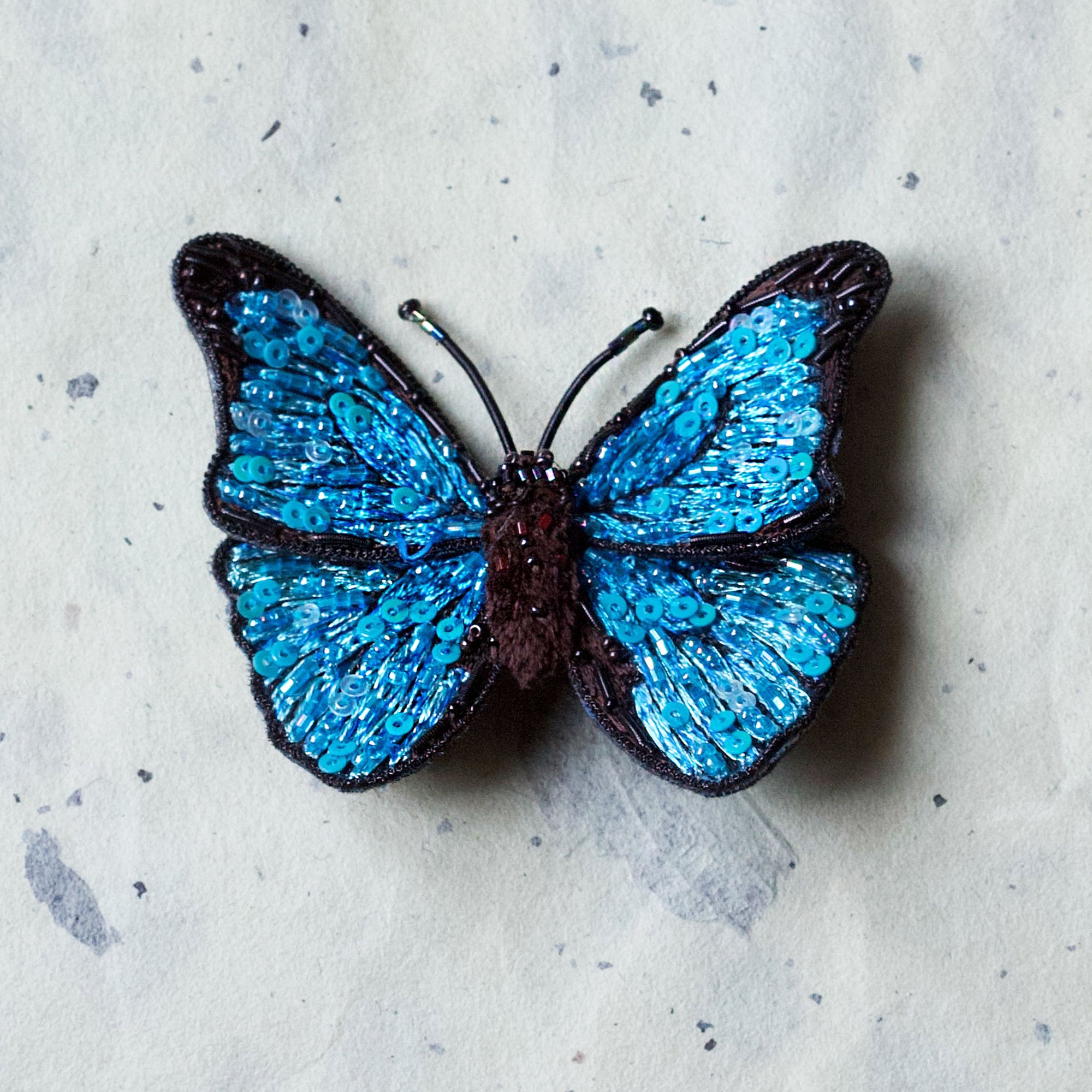Blue Morpho Brooch by Trovelore