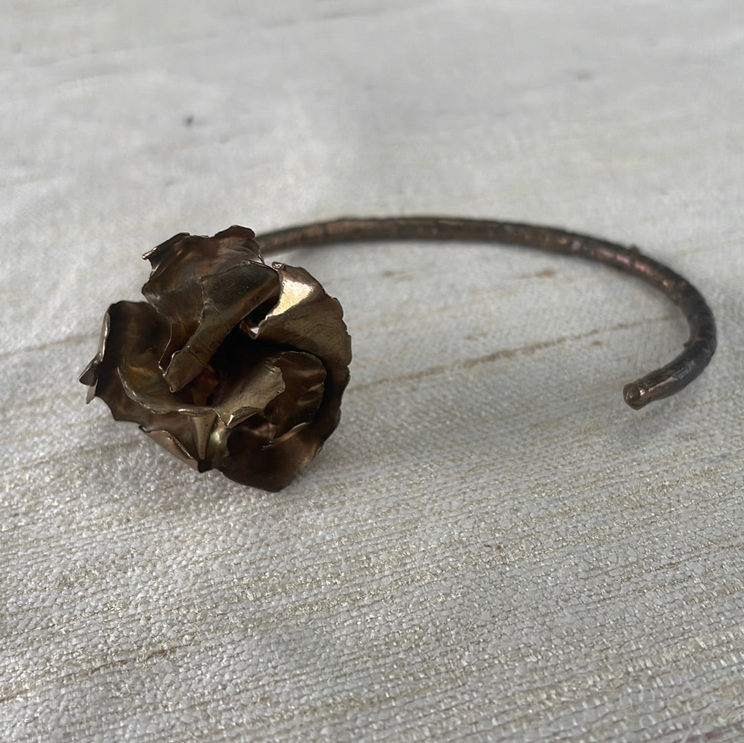 Brass Flower Cuff