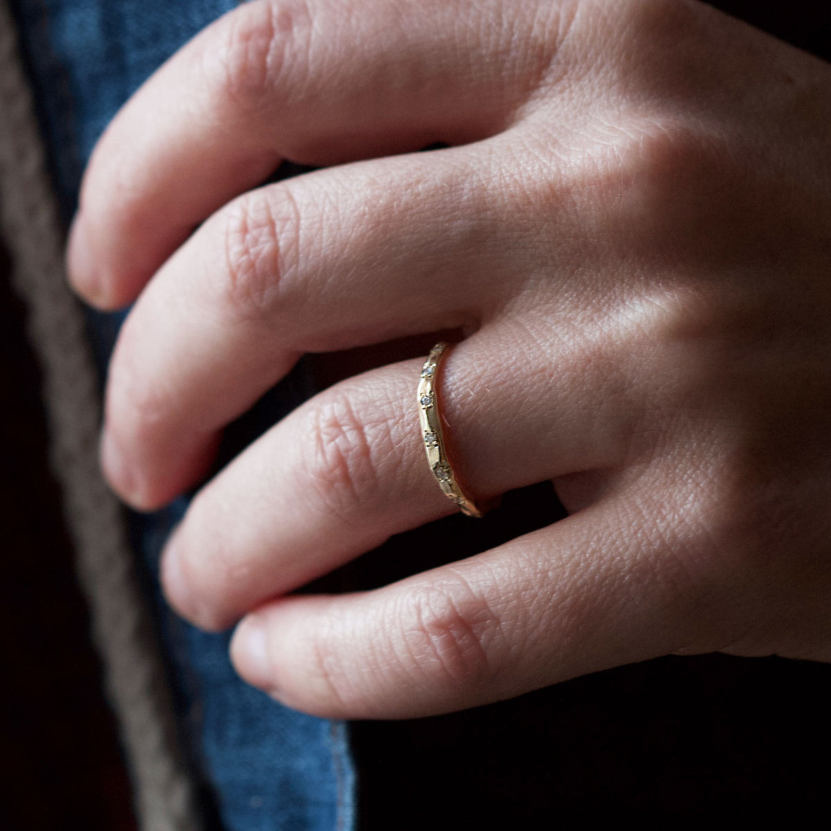 Diamond Weathered Stone Ring