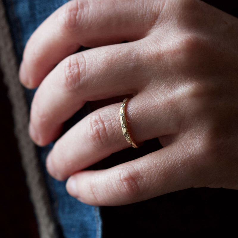 Diamond Weathered Stone Ring