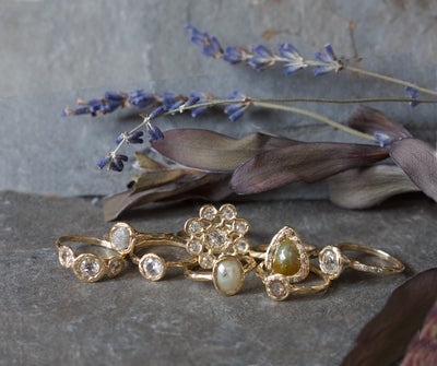 Oval Rose Cut Diamond Ring