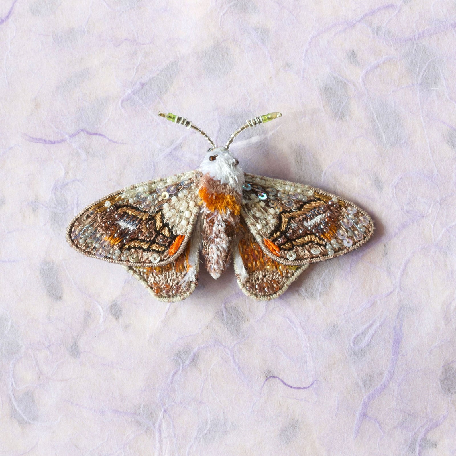Drepanid Moth Brooch by Trovelore