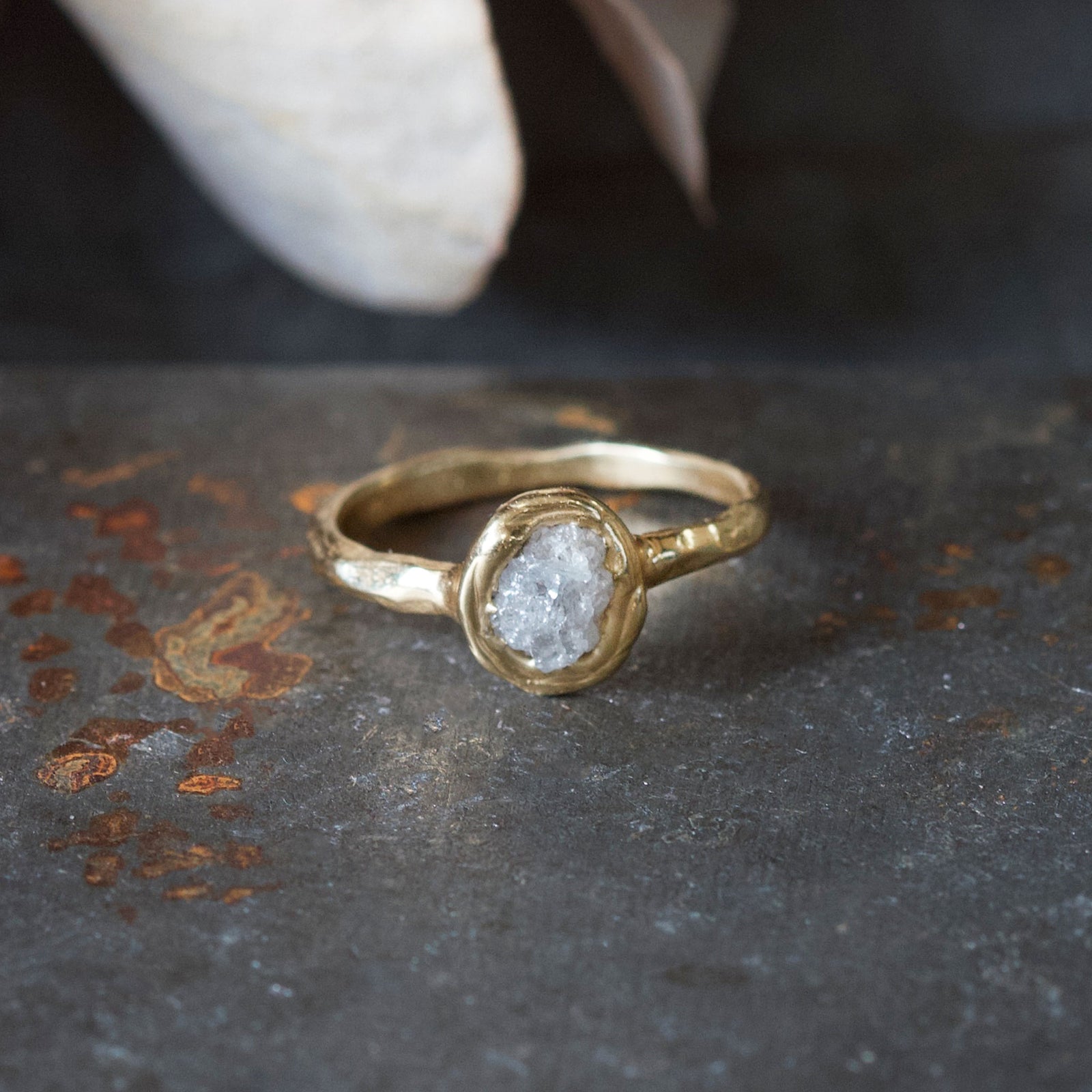 Rough Diamond Solitaire Ring