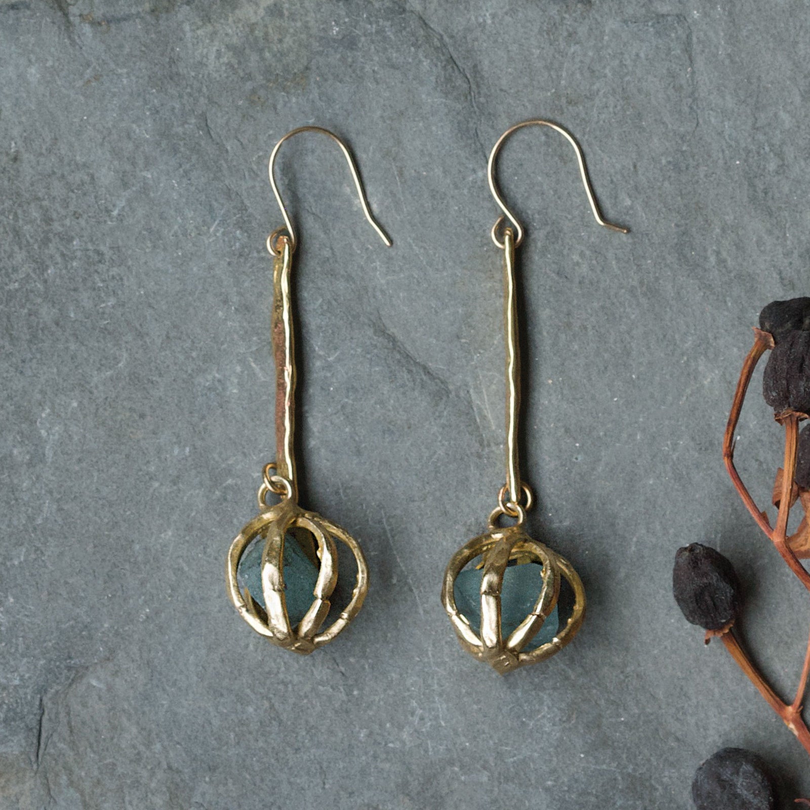 Seed Pod Drop Earrings