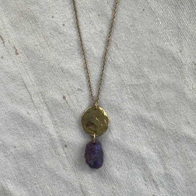 Ruby & Ellipse Charm Pendant