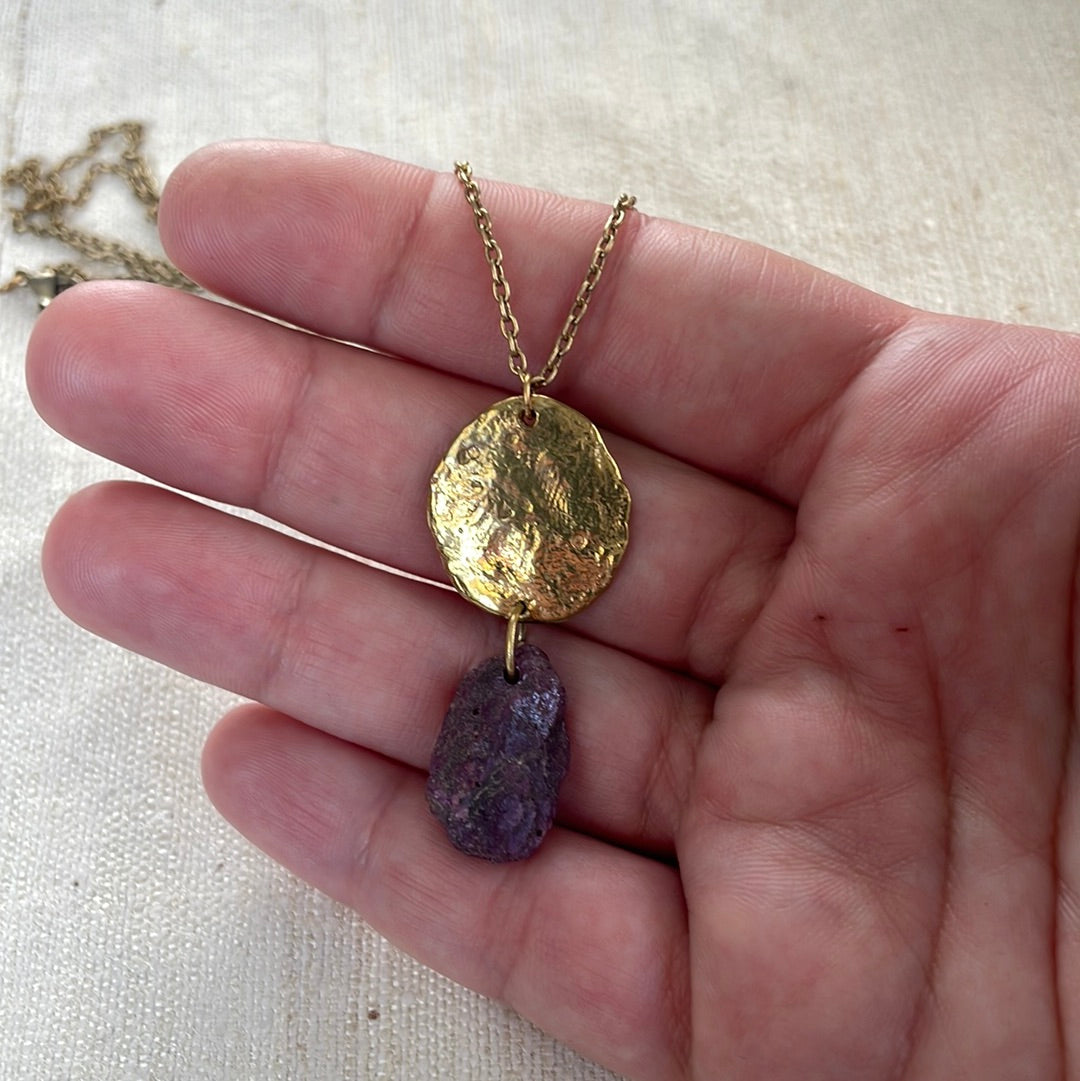 Ruby & Ellipse Charm Pendant