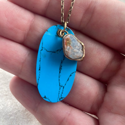 Aquamarine & Turquoise Pendant