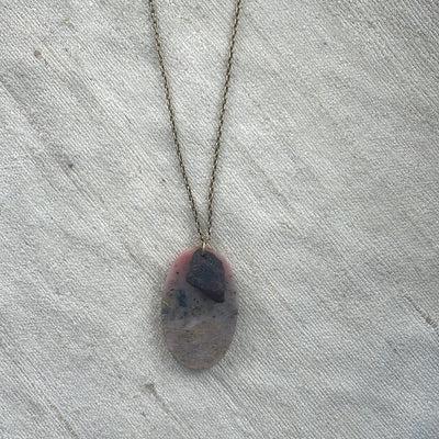 Pink Opal and Ruby Pendant