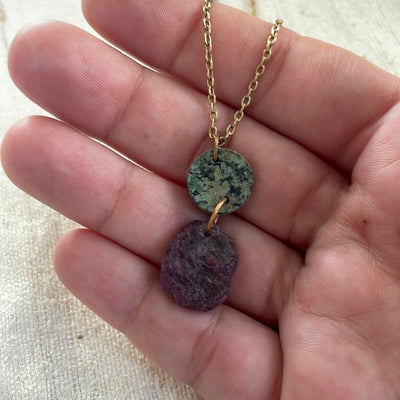 Ruby and African Turquoise Pendant