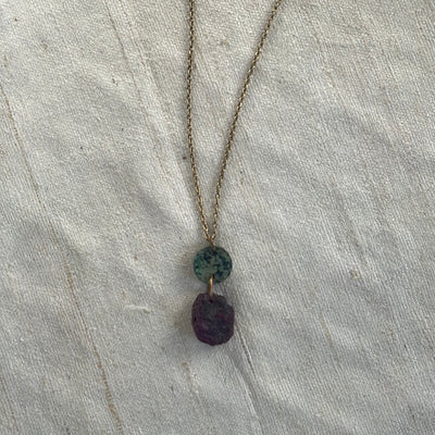 Ruby and African Turquoise Pendant
