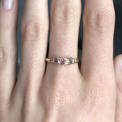 Mini Cobblestone Ring - Pink Sapphire