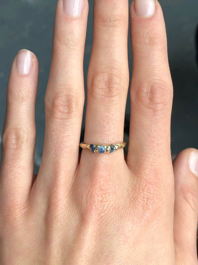 Blue Sapphire Mini Cobblestone Ring