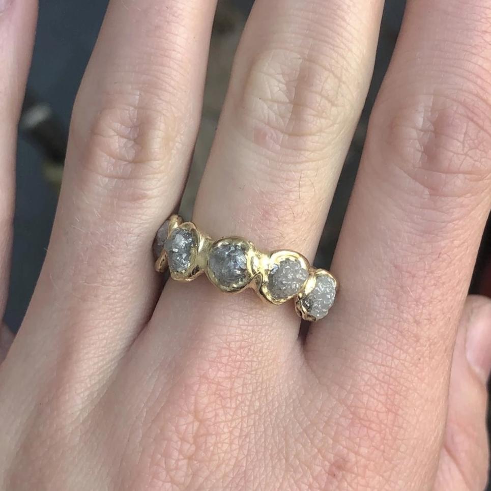 Flower Crown Ring - Rough Diamond