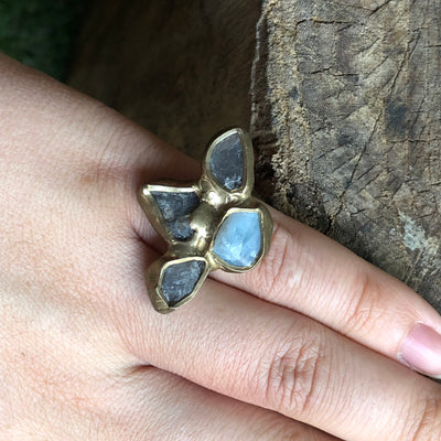 Aquamarine & Labradorite Ring