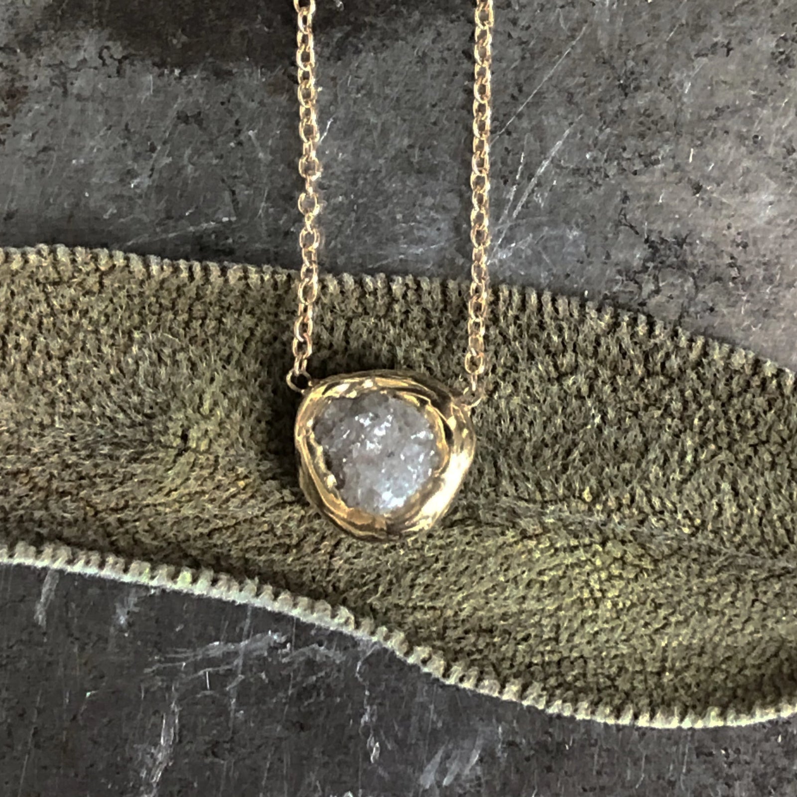 Rough Diamond Solitaire Pendant