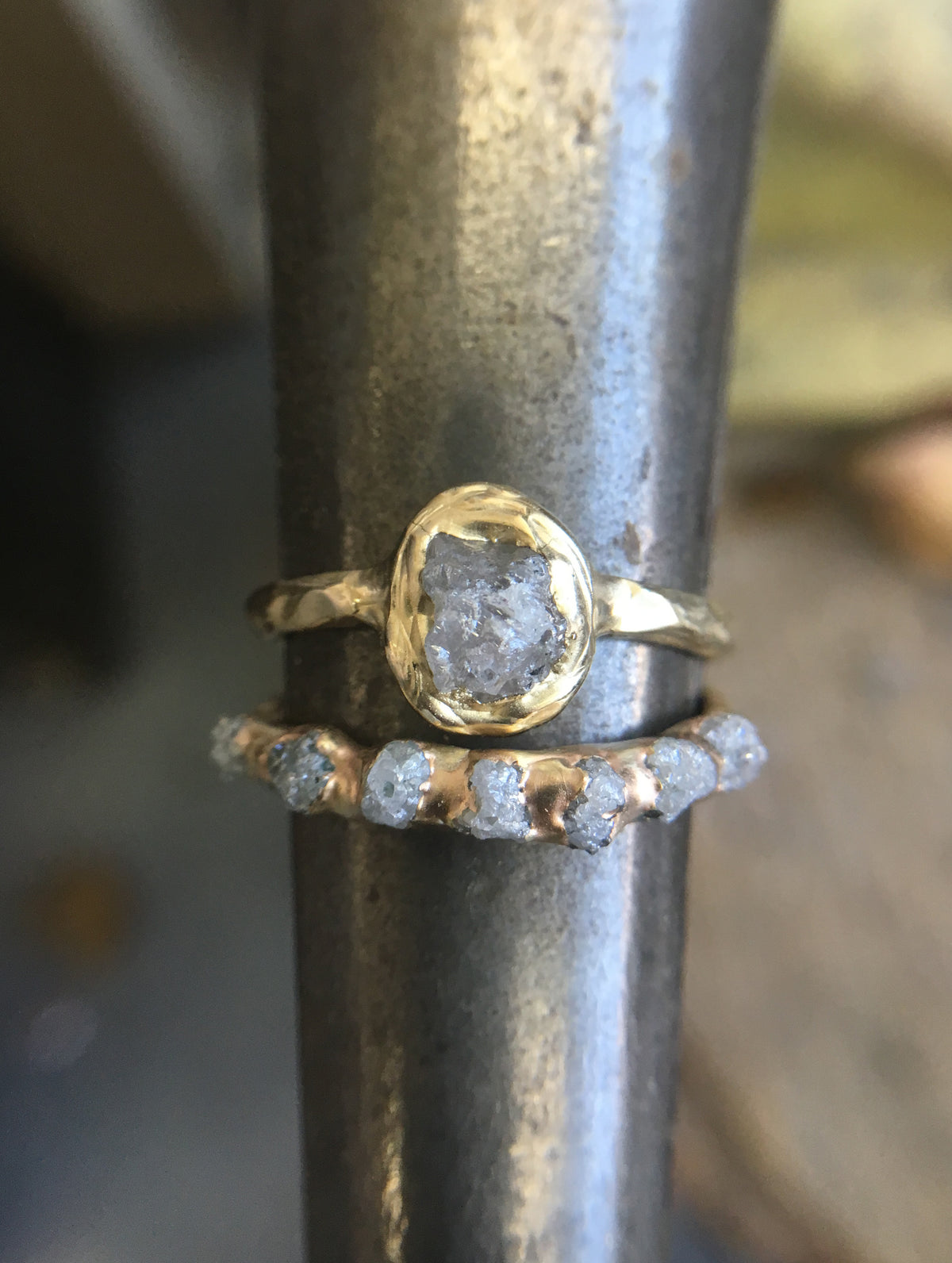 Rough Diamond Solitaire Ring