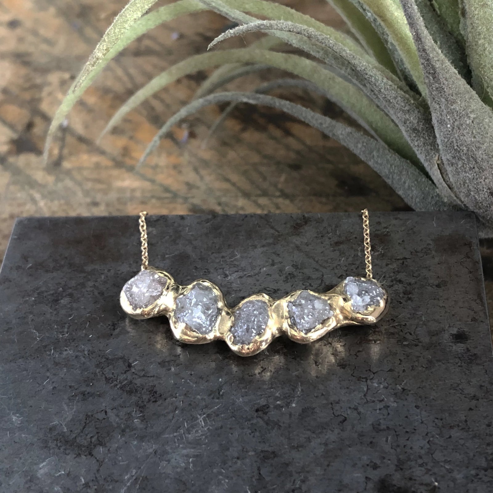 Flower Crown Pendant - Rough Diamond