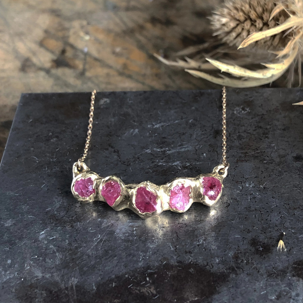 Flower Crown Pendant - Pink Spinel