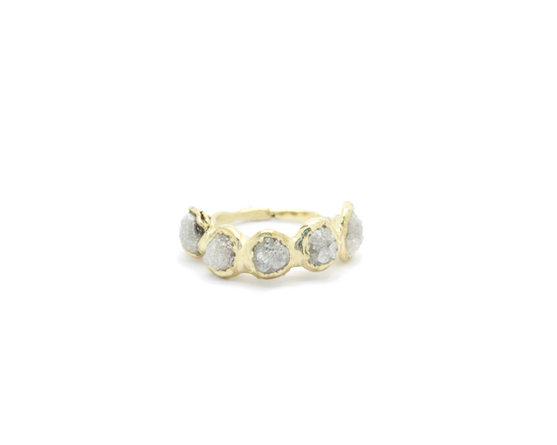 Flower Crown Ring - Rough Diamond