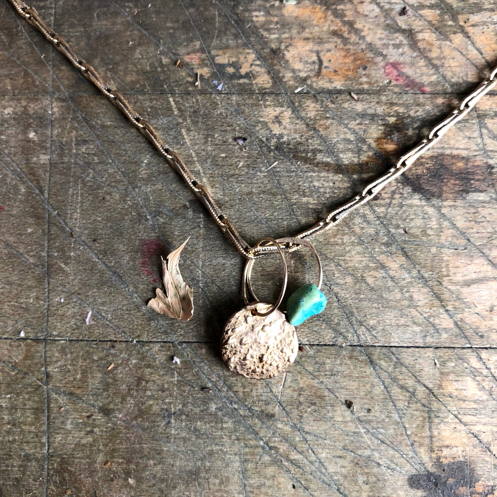 Full Moon Birthstone Charm Necklace