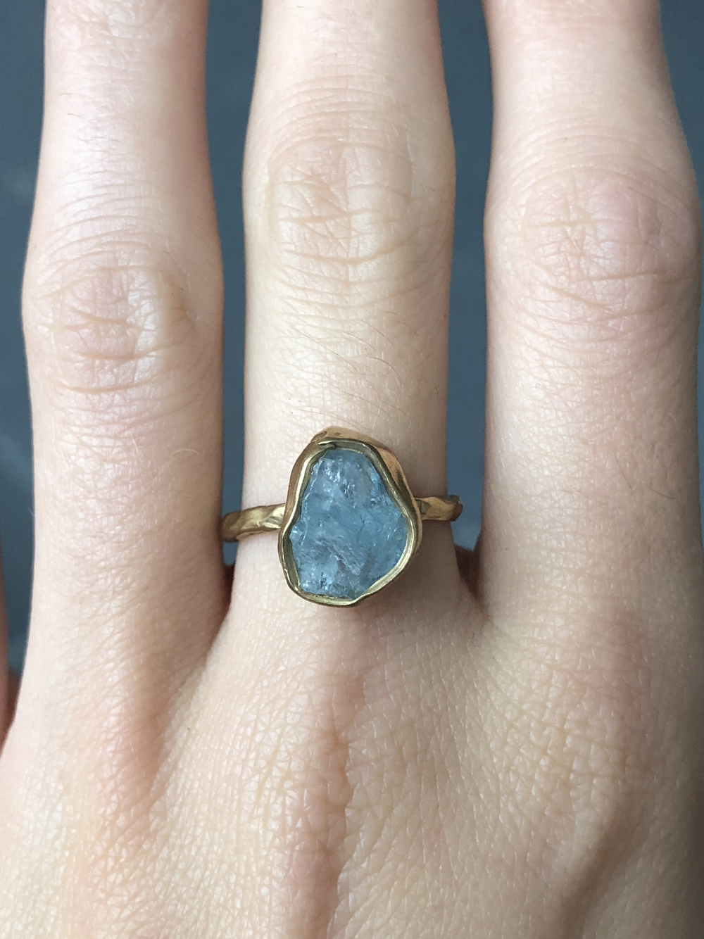 Aquamarine Faceted Diamond Freedom & Clarity Adjustable Gold Ring – Lily  Rose Jewelry Co