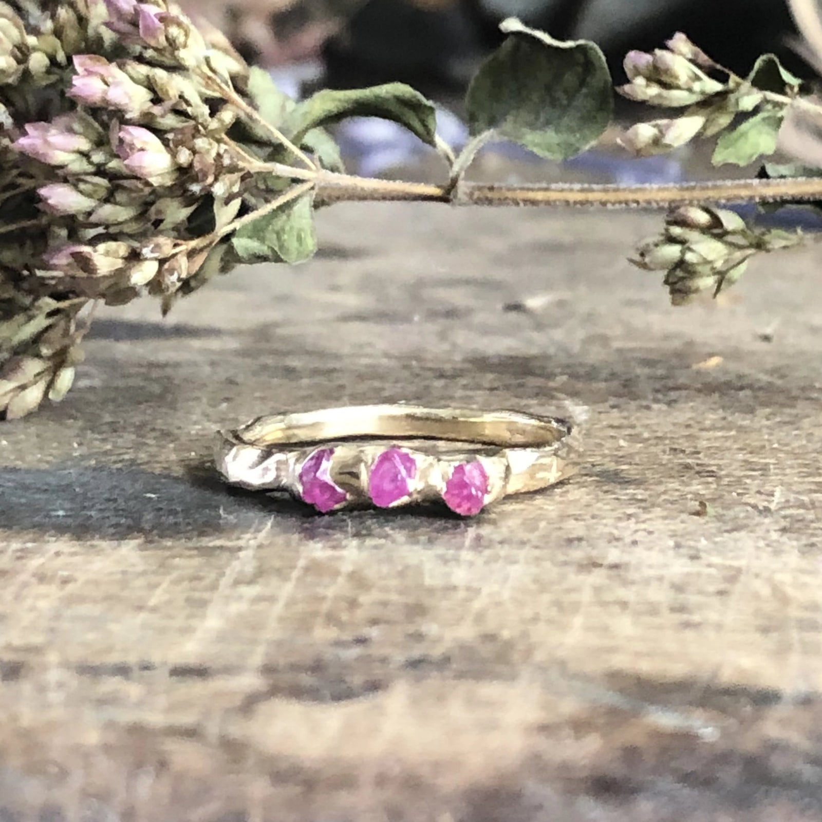 Mini Cobblestone Ring - Pink Sapphire