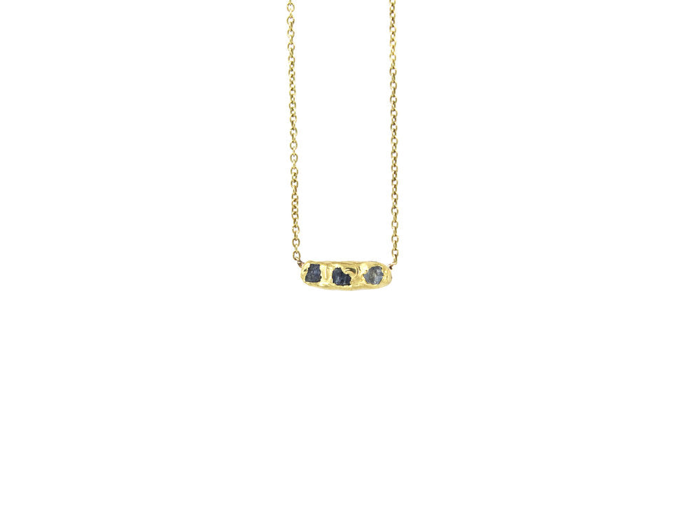 Small Sapphire Necklace Tiny Sapphire Pendant Gold Sapphire