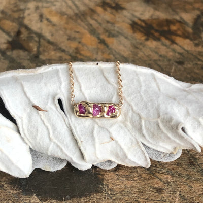 Mini Cobblestone Pendant - Pink Sapphire