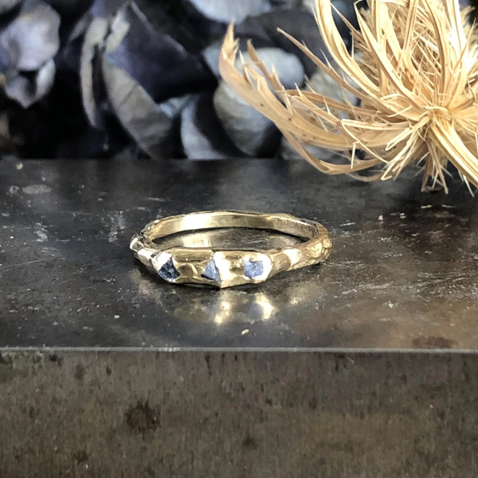 Blue Sapphire Mini Cobblestone Ring