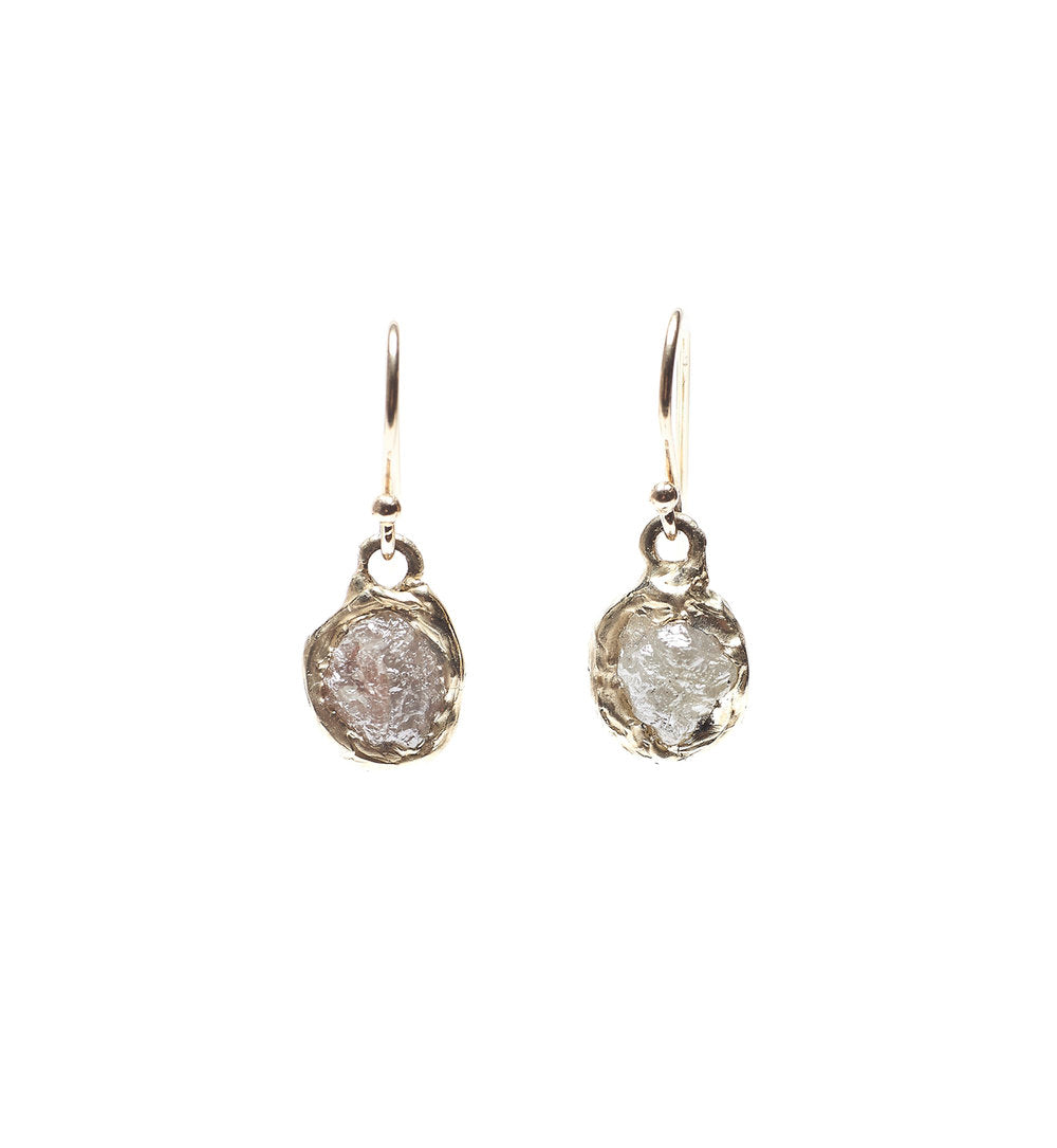 Rough Diamond Solitaire Earrings - Emilie Shapiro Studio