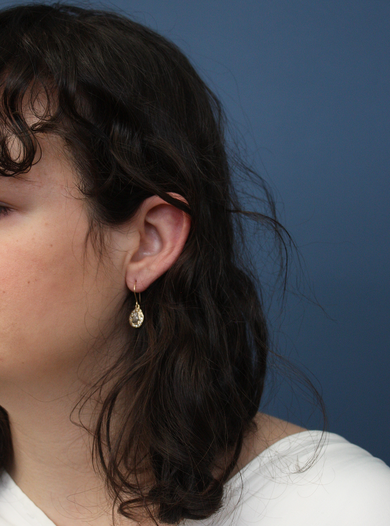 Rough Diamond Halo Earrings