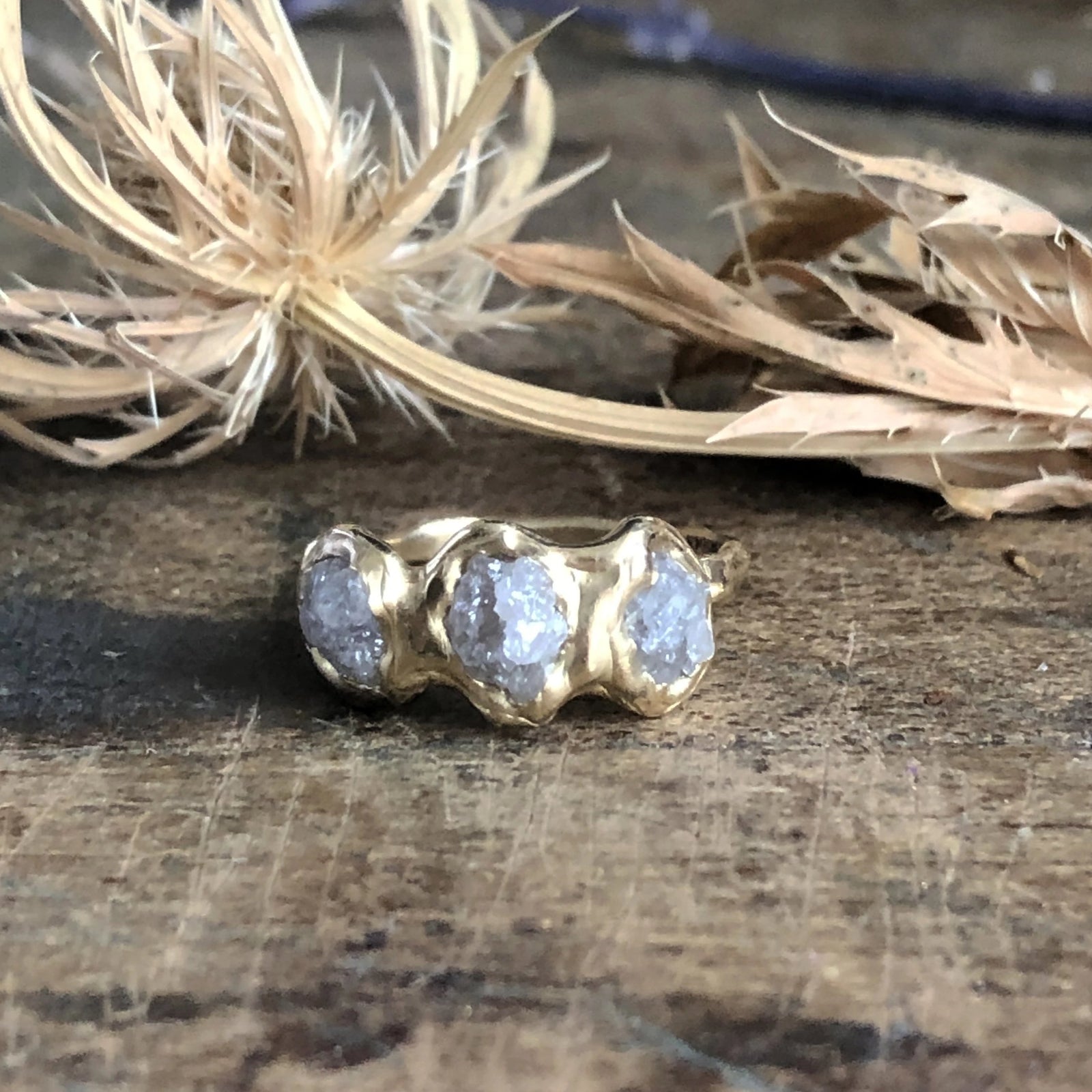 Triple Rough Diamond Ring