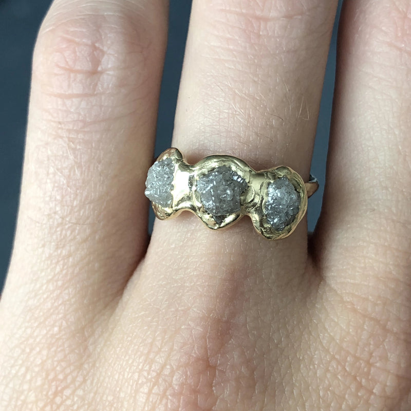 Triple Rough Diamond Ring