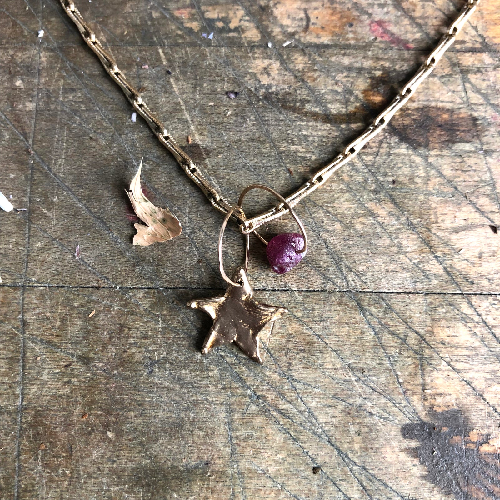 Star Birthstone Charm Necklace