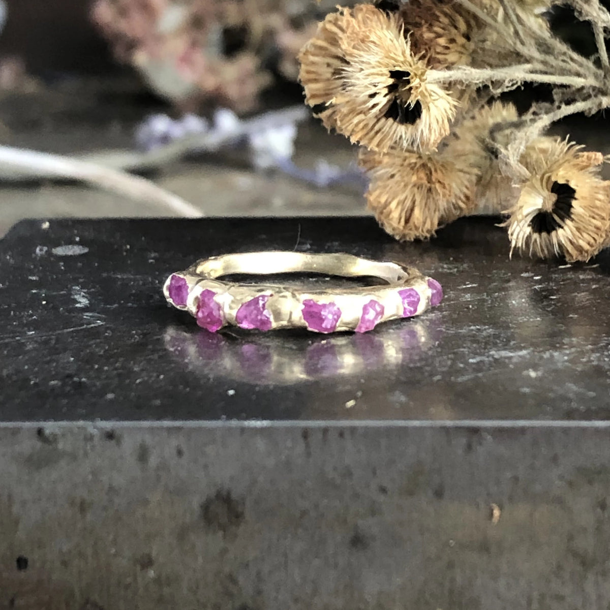 Pink Sapphire Unity Ring